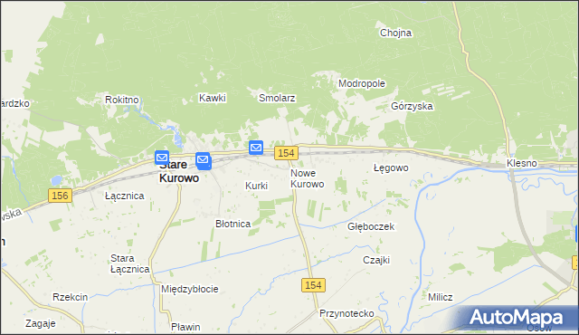 mapa Nowe Kurowo, Nowe Kurowo na mapie Targeo