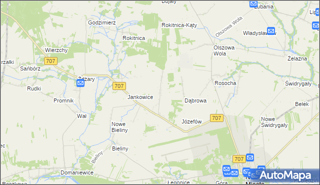 mapa Nowe Łęgonice, Nowe Łęgonice na mapie Targeo