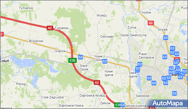 mapa Nowe Opole, Nowe Opole na mapie Targeo