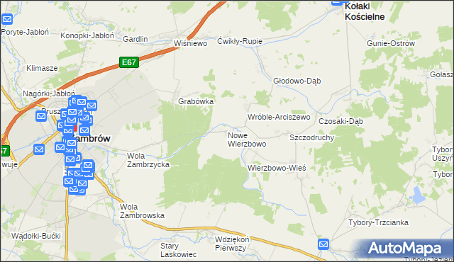 mapa Nowe Wierzbowo, Nowe Wierzbowo na mapie Targeo