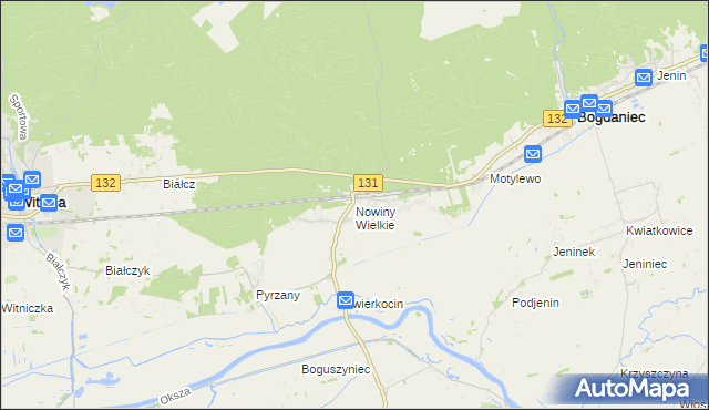 mapa Nowiny Wielkie, Nowiny Wielkie na mapie Targeo