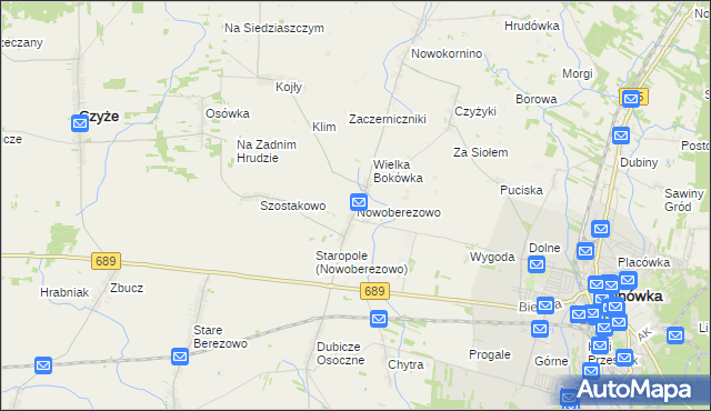 mapa Nowoberezowo, Nowoberezowo na mapie Targeo