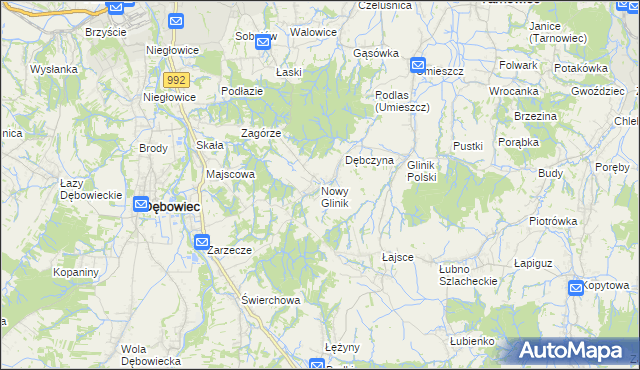 mapa Nowy Glinik, Nowy Glinik na mapie Targeo