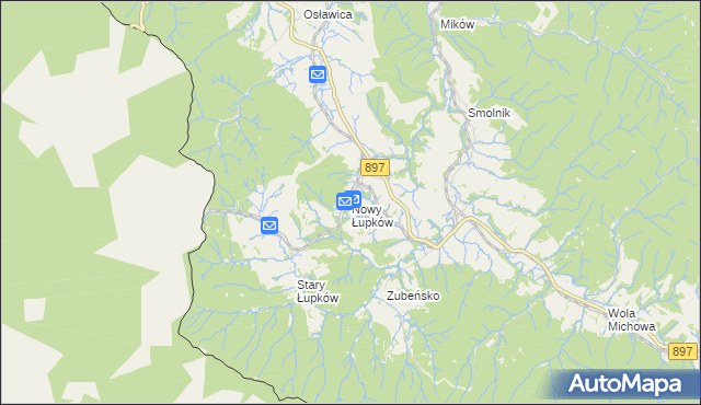 mapa Nowy Łupków, Nowy Łupków na mapie Targeo