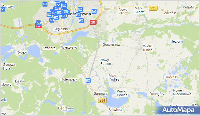 mapa Nowy Podleś, Nowy Podleś na mapie Targeo