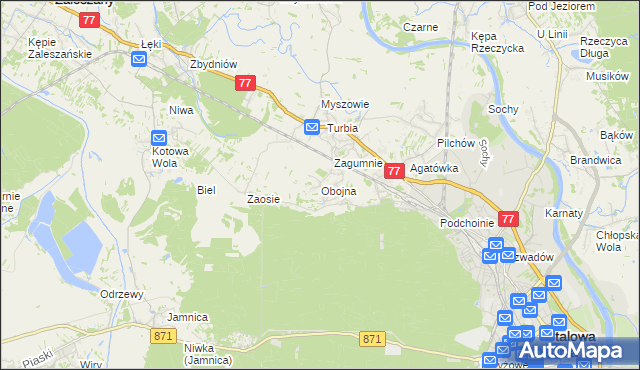mapa Obojna, Obojna na mapie Targeo