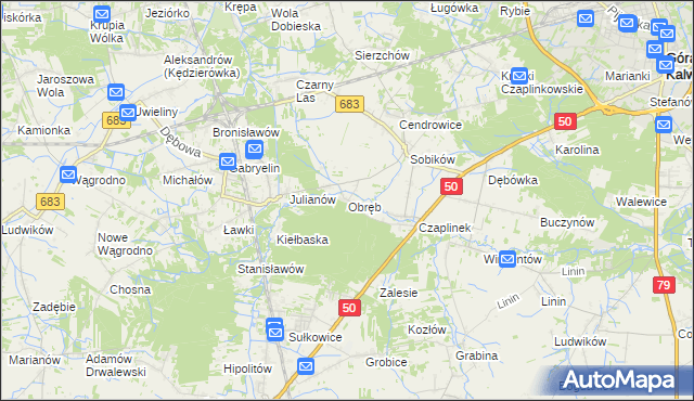 mapa Obręb gmina Góra Kalwaria, Obręb gmina Góra Kalwaria na mapie Targeo