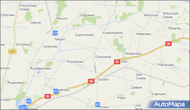 mapa Oczkowice, Oczkowice na mapie Targeo