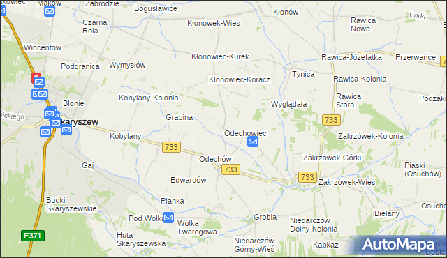 mapa Odechowiec, Odechowiec na mapie Targeo