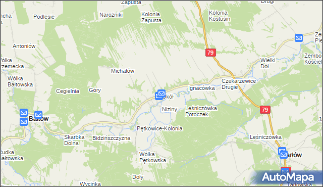 mapa Okół gmina Bałtów, Okół gmina Bałtów na mapie Targeo