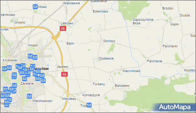 mapa Olszewice gmina Inowrocław, Olszewice gmina Inowrocław na mapie Targeo