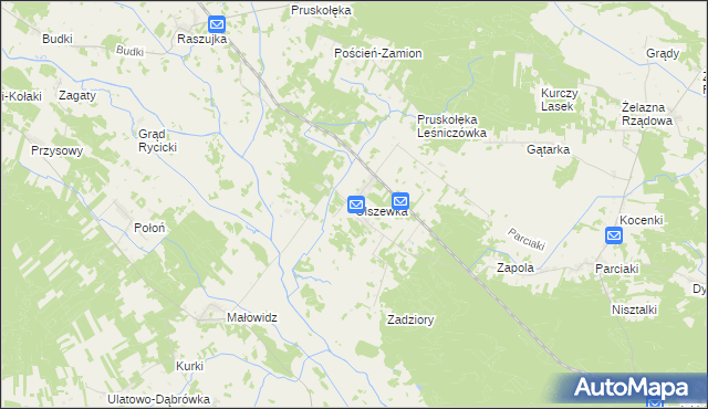 mapa Olszewka gmina Jednorożec, Olszewka gmina Jednorożec na mapie Targeo