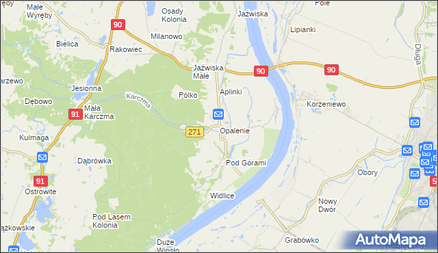 mapa Opalenie, Opalenie na mapie Targeo