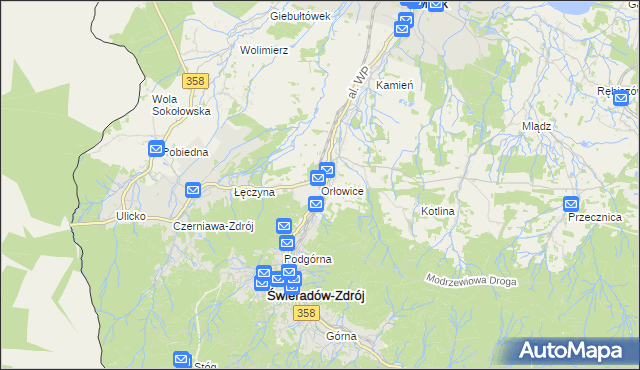mapa Orłowice, Orłowice na mapie Targeo