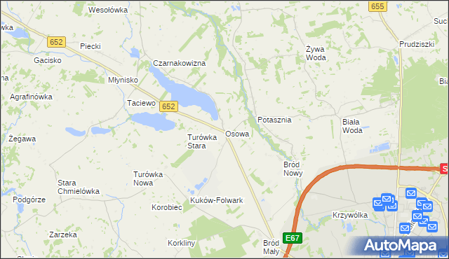 mapa Osowa gmina Suwałki, Osowa gmina Suwałki na mapie Targeo