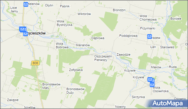 mapa Oszczepalin Pierwszy, Oszczepalin Pierwszy na mapie Targeo