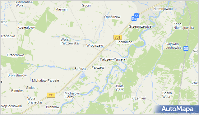 mapa Palczew-Parcela, Palczew-Parcela na mapie Targeo