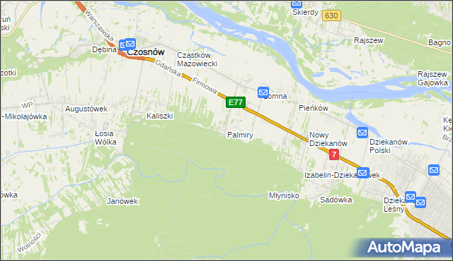 mapa Palmiry, Palmiry na mapie Targeo