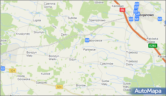 mapa Parłowice, Parłowice na mapie Targeo