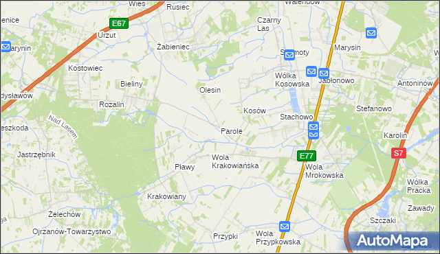 mapa Parole, Parole na mapie Targeo