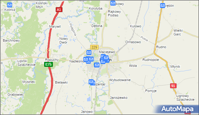 mapa Pelplin, Pelplin na mapie Targeo