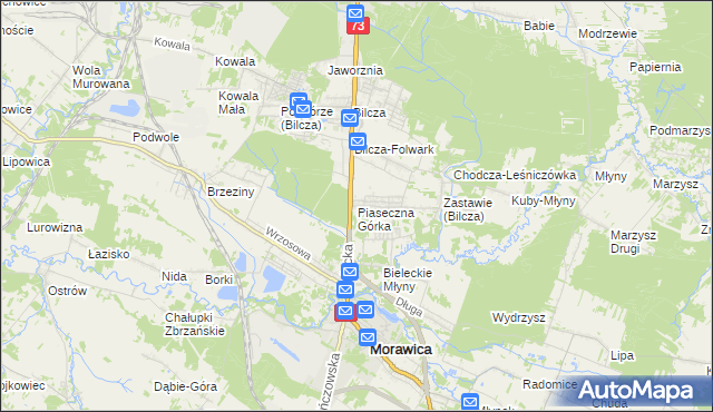 mapa Piaseczna Górka, Piaseczna Górka na mapie Targeo