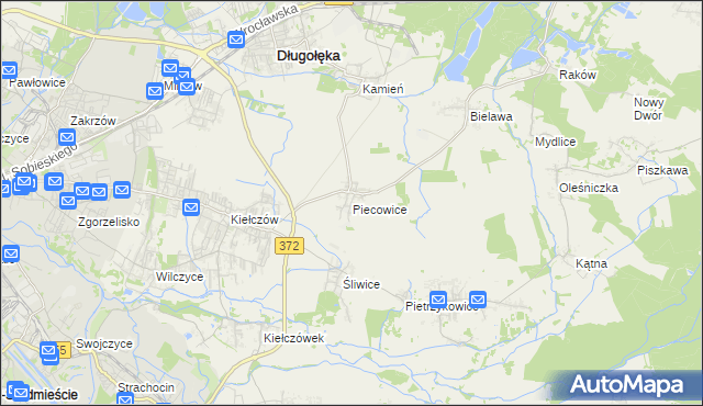 mapa Piecowice, Piecowice na mapie Targeo