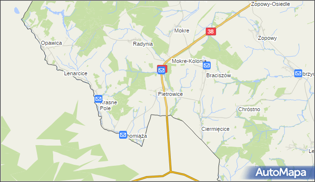 mapa Pietrowice, Pietrowice na mapie Targeo