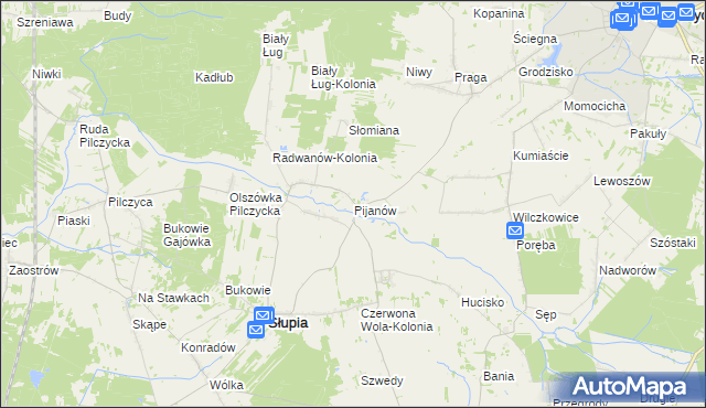 mapa Pijanów, Pijanów na mapie Targeo