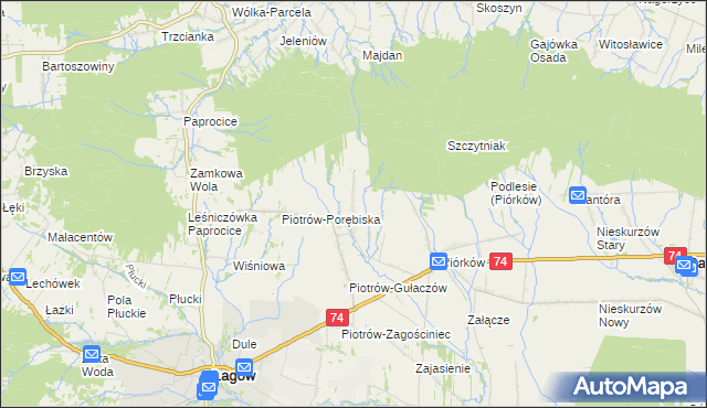 mapa Piotrów-Podłazy, Piotrów-Podłazy na mapie Targeo