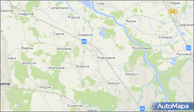 mapa Pisarzowice gmina Miękinia, Pisarzowice gmina Miękinia na mapie Targeo