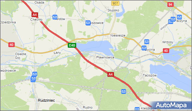 mapa Pławniowice, Pławniowice na mapie Targeo