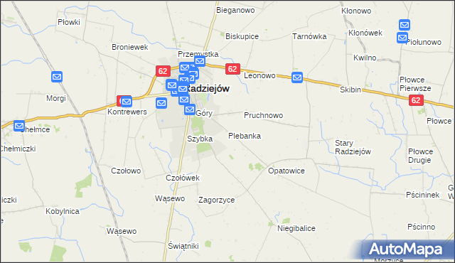 mapa Plebanka gmina Radziejów, Plebanka gmina Radziejów na mapie Targeo