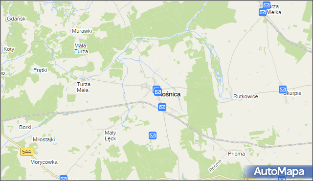 mapa Płośnica, Płośnica na mapie Targeo