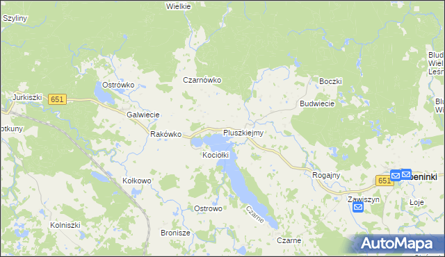 mapa Pluszkiejmy, Pluszkiejmy na mapie Targeo