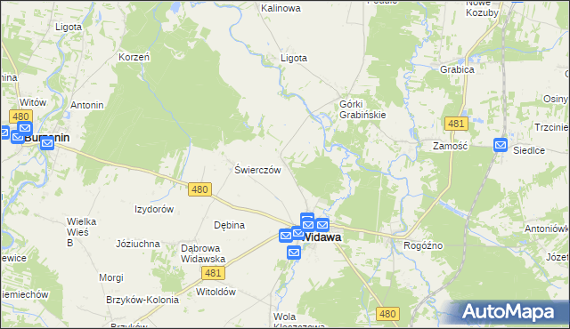 mapa Podgórze gmina Widawa, Podgórze gmina Widawa na mapie Targeo