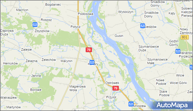 mapa Podgórzyce gmina Warka, Podgórzyce gmina Warka na mapie Targeo