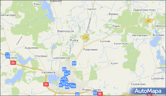 mapa Podpniewki, Podpniewki na mapie Targeo