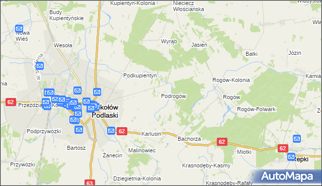 mapa Podrogów, Podrogów na mapie Targeo