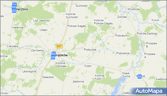 mapa Podsusze, Podsusze na mapie Targeo