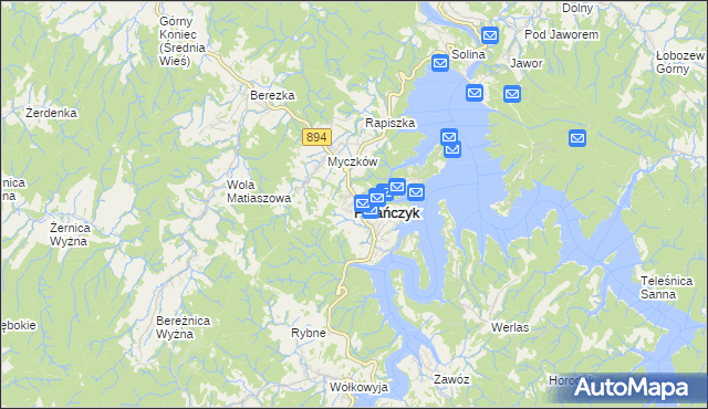 mapa Polańczyk, Polańczyk na mapie Targeo