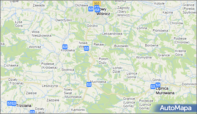 mapa Połom Duży, Połom Duży na mapie Targeo