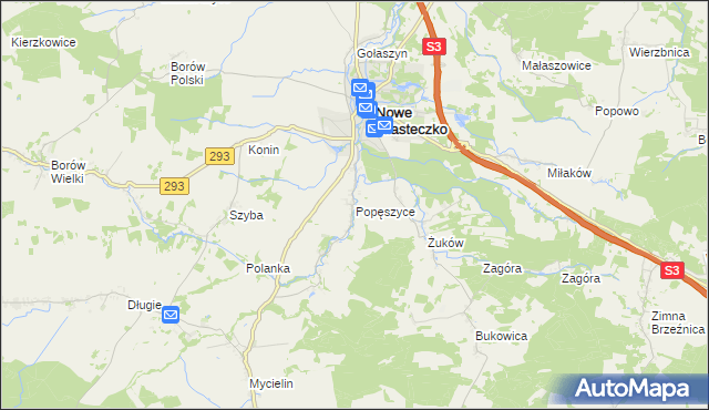 mapa Popęszyce, Popęszyce na mapie Targeo