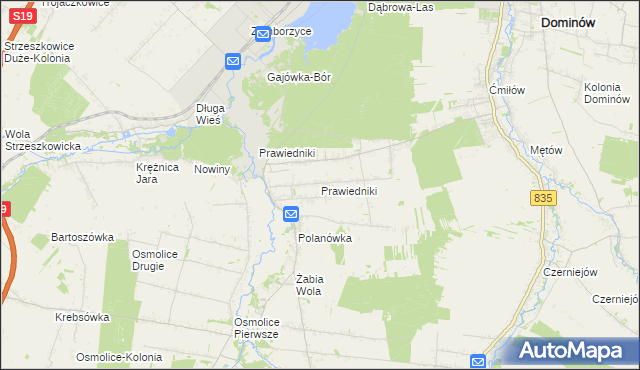 mapa Prawiedniki, Prawiedniki na mapie Targeo