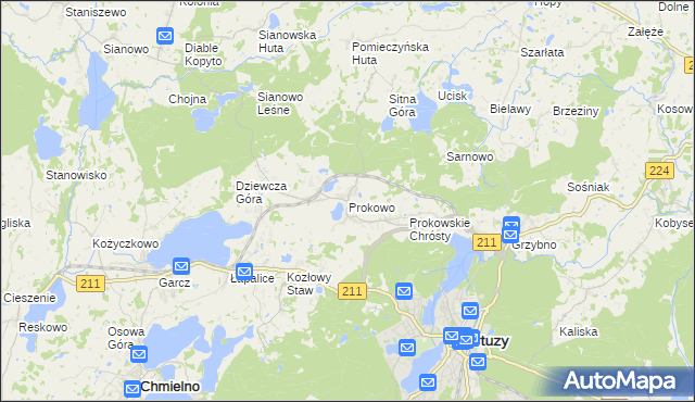 mapa Prokowo, Prokowo na mapie Targeo