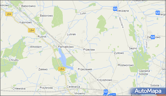 mapa Przecław gmina Szamotuły, Przecław gmina Szamotuły na mapie Targeo