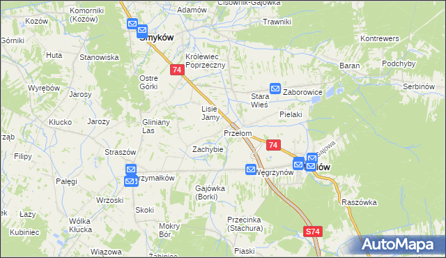 mapa Przełom, Przełom na mapie Targeo