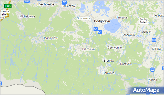 mapa Przesieka gmina Podgórzyn, Przesieka gmina Podgórzyn na mapie Targeo