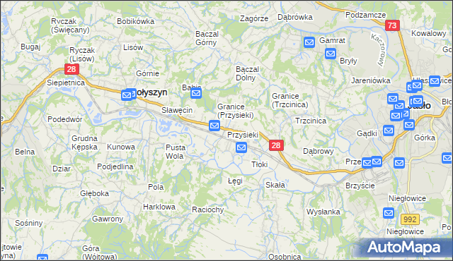 mapa Przysieki, Przysieki na mapie Targeo