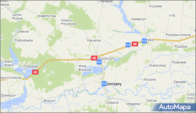 mapa Przytoczno, Przytoczno na mapie Targeo